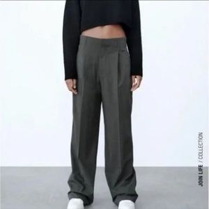 NWT Zara Gray Dart Front Trouser
